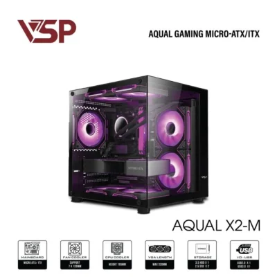 Vỏ Case VSP Aqual X2-M | Micro-ATX (Black) 1 7