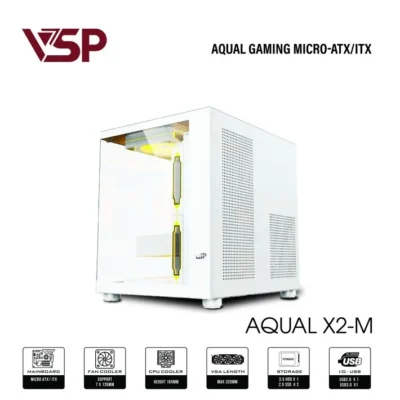 Vỏ Case VSP Aqual X2-M | Micro-ATX (White) 1 8