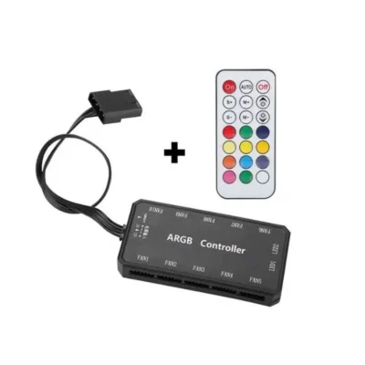 HUB đồng bộ led 6 pin chuyên dụng cho Fan ARGB có remote Centaur (10 CỔNG CHO FAN) 1111 1