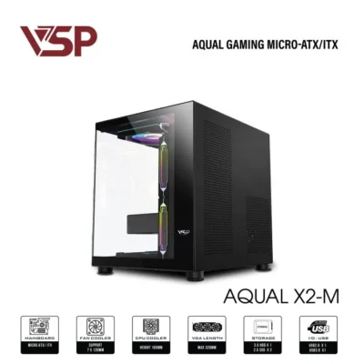 Vỏ Case VSP Aqual X2-M | Micro-ATX (Black) 2 7