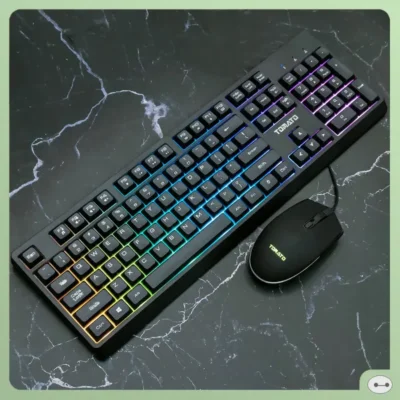 COMBO PHÍM CHUỘT GIẢ CƠ TOMATO S100 RGB 250 3373 tomato 11zon