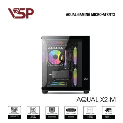 Vỏ Case VSP Aqual X2-M | Micro-ATX (Black) 3 7
