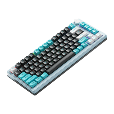 Bàn phím cơ Machenike K600T-B82 Tri-Mode RGB Grey Blue | Wireless, GR Silver Switch 57