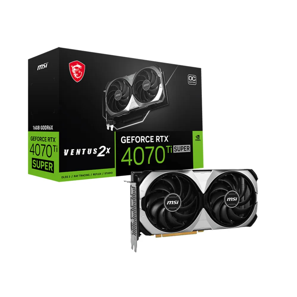 Card màn hình MSI Vi Tính An Nhiên - GeForce RTX 4070 Ti SUPER Ventus 2x OC 16GB GDDR6X