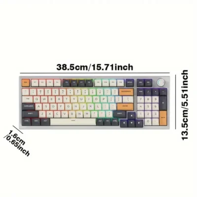 Ban phim co ASESTEK AK98 LED Rainbow Hotswap 3 chan Co num xoay Full Mod 2