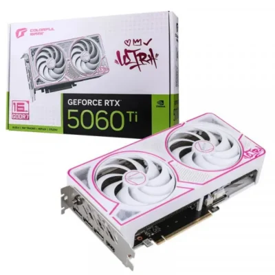 Card màn hình Colorful RTX5060Ti 16GB Ultra W DUO OC New (White/Trắng)