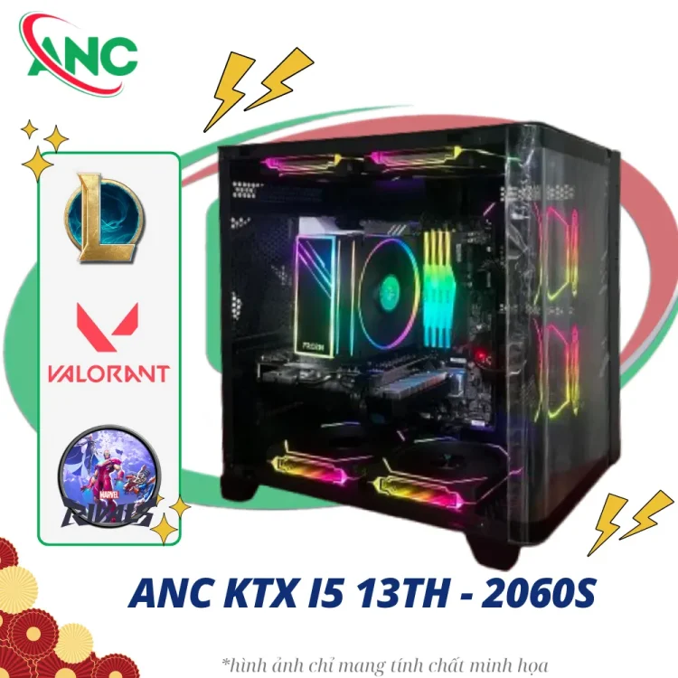 Bộ PC Gaming ANC KTX i5 13TH - 2060S | i5-13400F | RTX 2060S 8GB | SSD 512GB