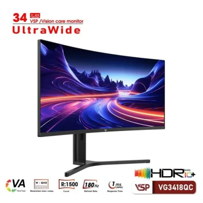 Màn hình ULTRAWIDE Gaming VSP VG3418QC | 34 inch, WQHD, VA, 180Hz, 1ms, Cong ANC162