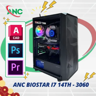 BỘ PC ANC BIOSTAR I7 14TH - 3060 | I7 14700 | 64GB | SSD M2 500G | 3060 12GB | Tản nước 360 17 11zon
