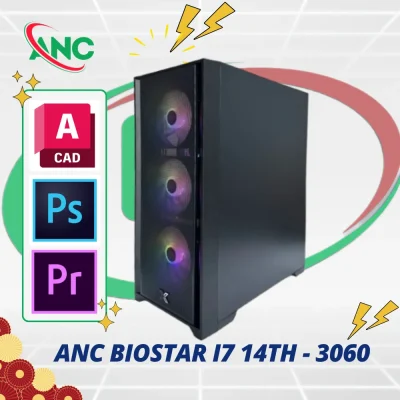 BỘ PC ANC BIOSTAR I7 14TH - 3060 | I7 14700 | 64GB | SSD M2 500G | 3060 12GB | Tản nước 360 18 11zon
