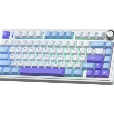 Bàn phím cơ AULA F75 3 Mode - Xanh dương + Trắng + Tím ancaula3 11zon