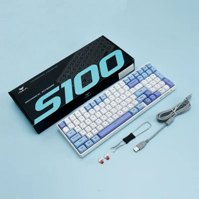 Bàn Phím Cơ AULA S100 PRO Gaming 3 Mode (Xanh dương+trắng+tím/ Red switch) unnamed 5