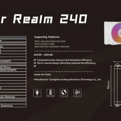 Tản nhiệt nước Leopard Stellar RealM 240 ARGB Digital - White ANC101 11zon