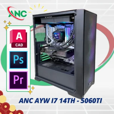 BỘ PC ANC  I7 14TH - 5060TI |I7 14700K | 32GB | SSD M2 1TB | Tản nước 240