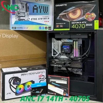 BỘ PC ANC  I7 14TH - VGA 4070S |I7 14700K | 32GB | SSD M2 1TB | Tản nước 240