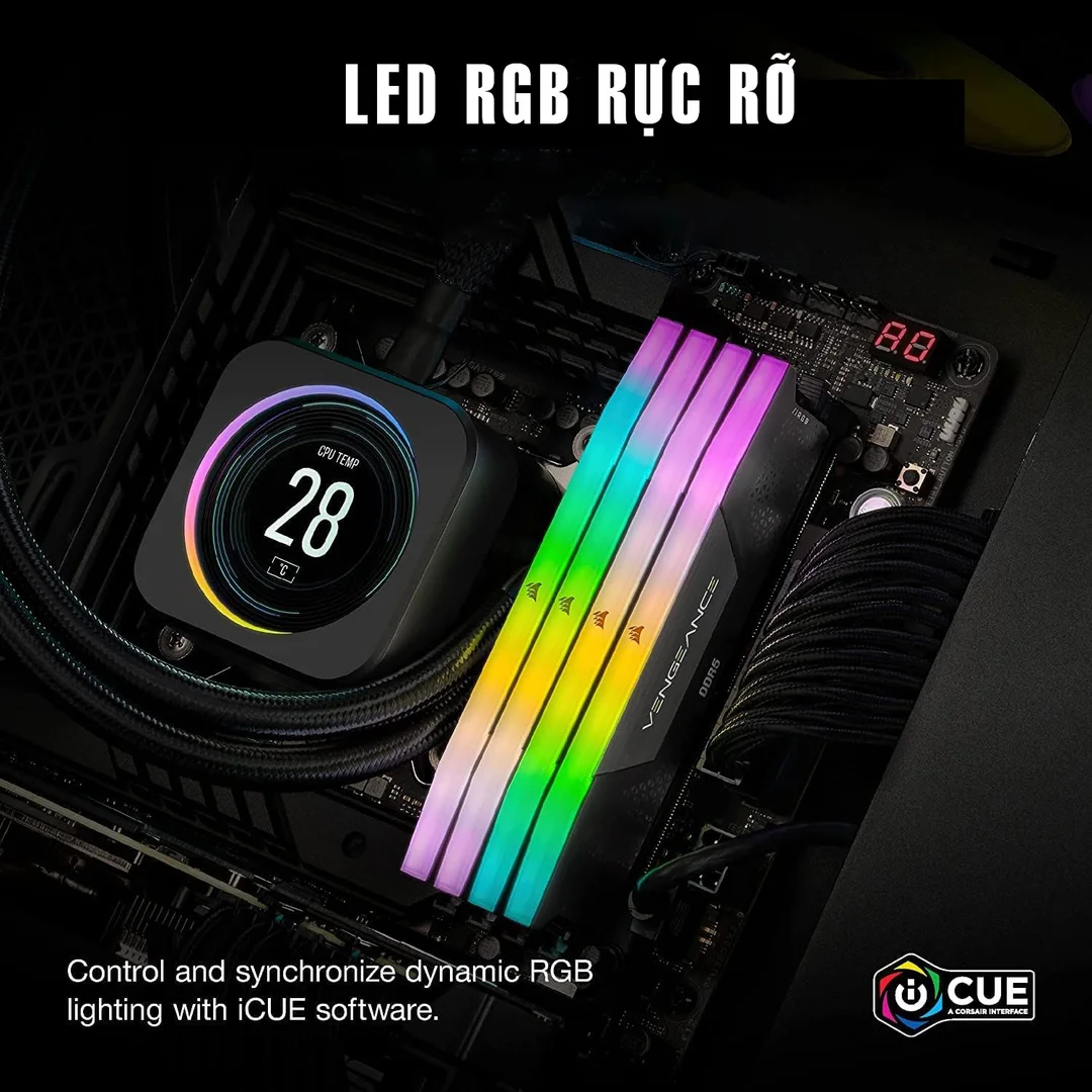 RAM CORSAIR VENGEANCE RGB HEATSPREADER 32GB (2x16GB) DDR5 5600MHz 105