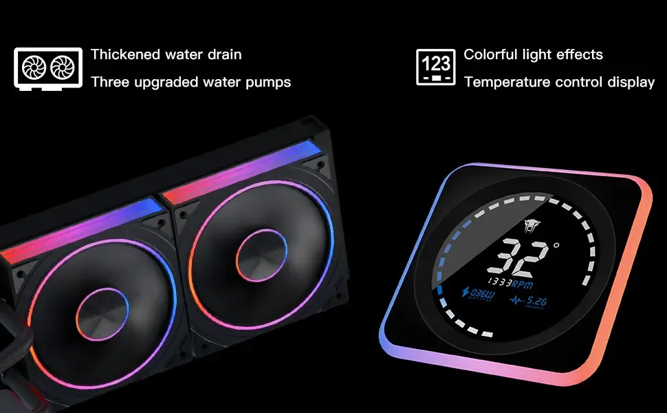 Tản nhiệt nước Leopard AstroBeat 360 Digital ARGB - BLACK ANCTANATROLBEAT 11zon