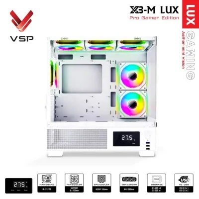 Vỏ Case VSP Aqual X3-M Lux Micro-ATX / White vspvo10 11zon