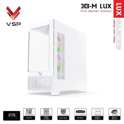 Vỏ Case VSP Aqual X3-M Lux Micro-ATX / White vspvo11 11zon