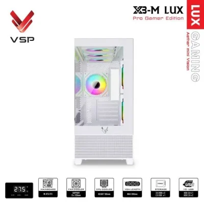 Vỏ Case VSP Aqual X3-M Lux Micro-ATX / White vspvo9 11zon