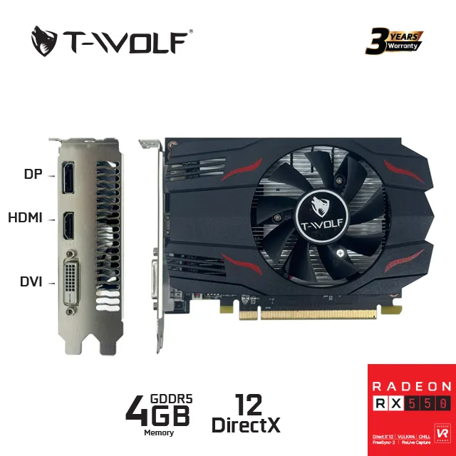 Card màn hình T-WOLF RX 550 4GB GDDR5 106 11zon