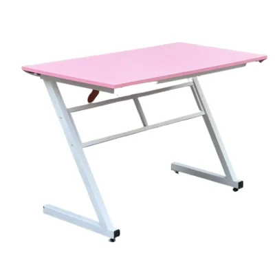 Bàn làm việc chân sắt chữ z màu Hồng