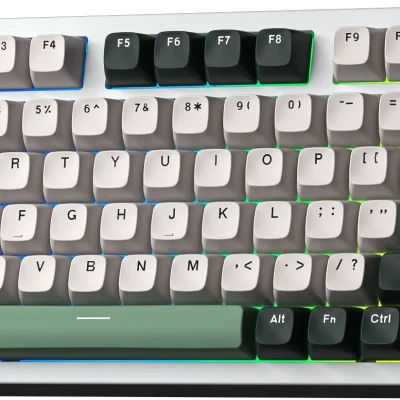 Bàn phím cơ gaming 3 mode Leobog Hi75C Pro 1868 (Phiên bản Xanh lá đậm + trắng + xanh lá/ Misty green/ Ice Vein switch) - vỏ nhôm ANCAULA3MODE5 11zon