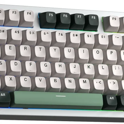 Bàn phím cơ gaming 3 mode Leobog Hi75C Pro 1868 (Phiên bản Xanh lá đậm + trắng + xanh lá/ Misty green/ Ice Vein switch) - vỏ nhôm ANCAULA3MODE6 11zon