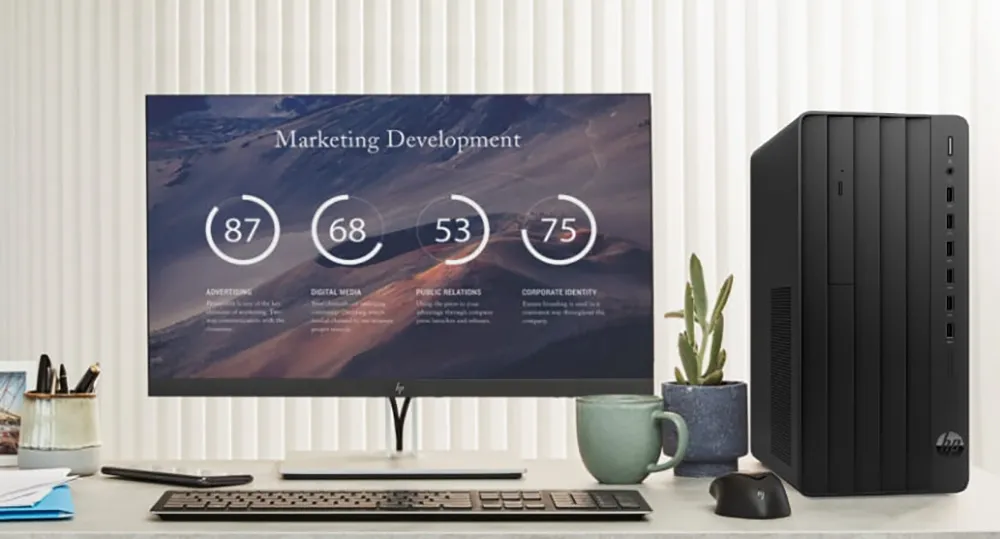 Máy tính để bàn HP Pro Tower 280 G9 PCI, Core i3-12100,8GB RAM,256GB SSD,Intel Graphics,Wlan ac+BT,Keyboard,Mouse,Win 11 Home 64 hp pro tower 280 g9 9u3n7at 5 11zon