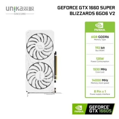 1Card man hinh Unika GeForce GTX 1660 Super Blizzards 6GD6 V2 Trang