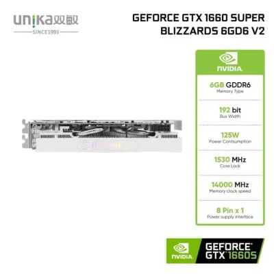 2Card man hinh Unika GeForce GTX 1660 Super Blizzards 6GD6 V2 Trang
