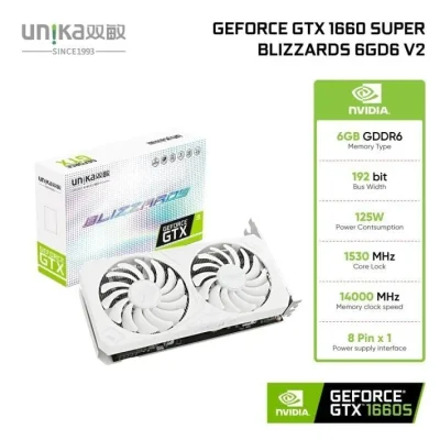 Card màn hình Unika GeForce GTX 1660 Super Blizzards 6GD6 V2 - Trắng