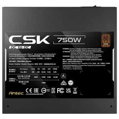 Nguồn máy tính ANTEC CSK750DC EC 750W 80 Plus Bronze 2Nguon May Tinh ANTEC CSK750DC EC 80 Plus Bronze
