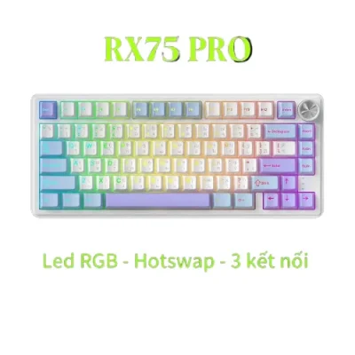 Bàn Phím Cơ Gaming ZIFRIEND RX75 PRO  – RGB, Type-C/Wireless 2.4G/Bluetooth