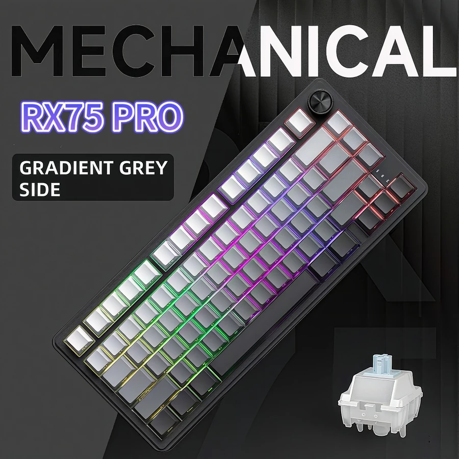 Bàn Phím Cơ Gaming ZIFRIEND RX75 PRO – RGB, Type-C/Wireless 2.4G/Bluetooth vn 11134207 820l4