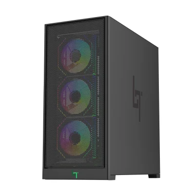 Vỏ Case Linktech Bahamut 4FA Black (Mid Tower/ Màu Đen) - 4 Fan 1Vo Case Linktech Bahamut 4FA san 4 FAN ARGB
