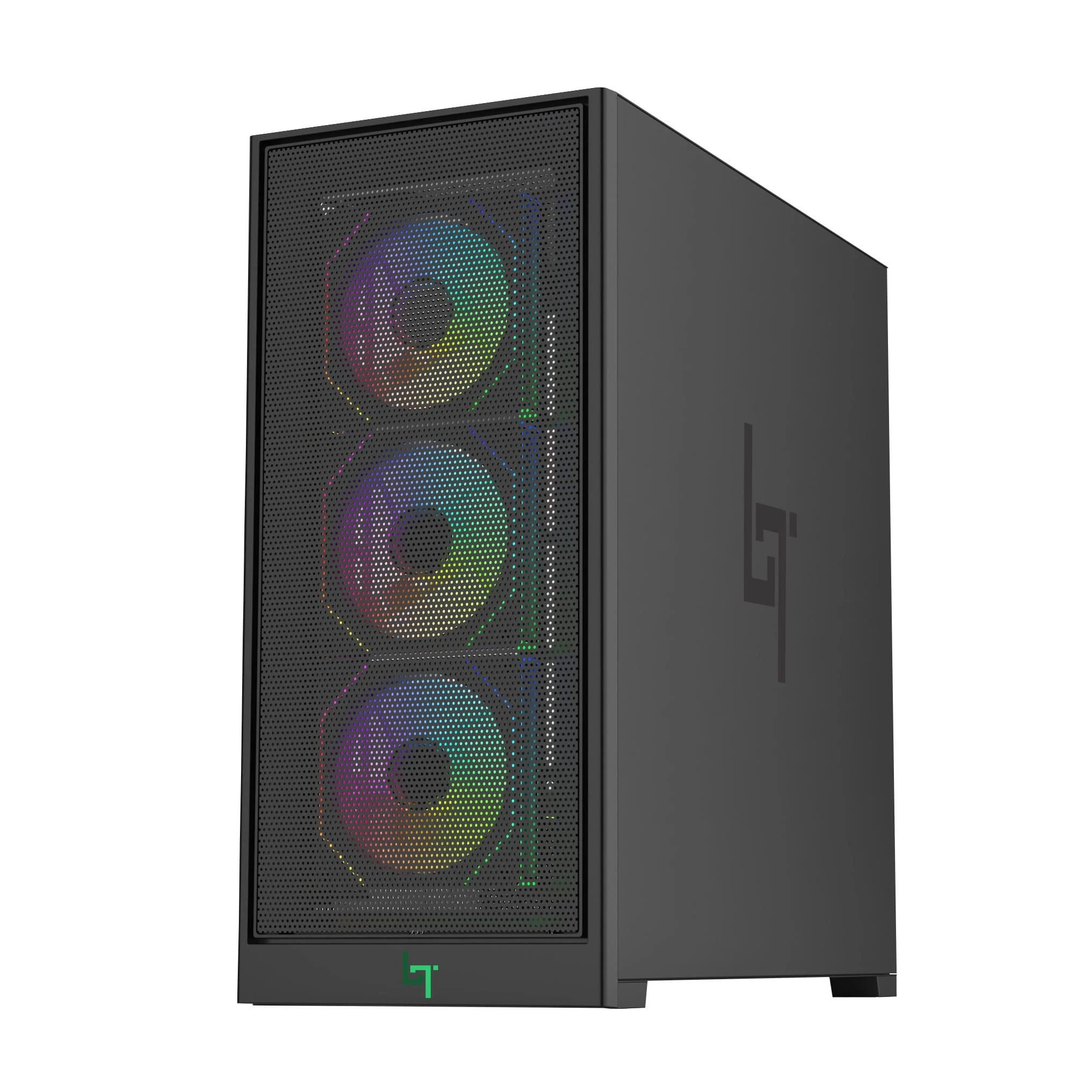 Vỏ Case Linktech Bahamut 4FA Black (Mid Tower/ Màu Đen) - 4 Fan 1Vo Case Linktech Bahamut 4FA san 4 FAN ARGB
