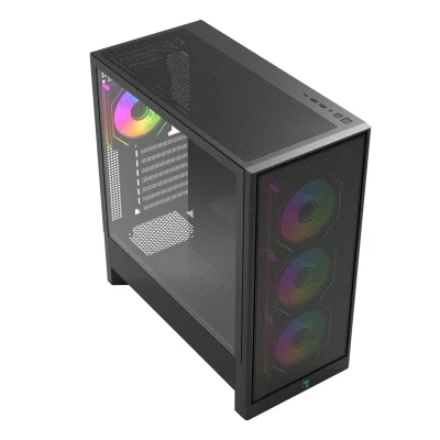 Vỏ Case Linktech Bahamut 4FA Black (Mid Tower/ Màu Đen) - 4 Fan 4Vo Case Linktech Bahamut 4FA san 4 FAN ARGB